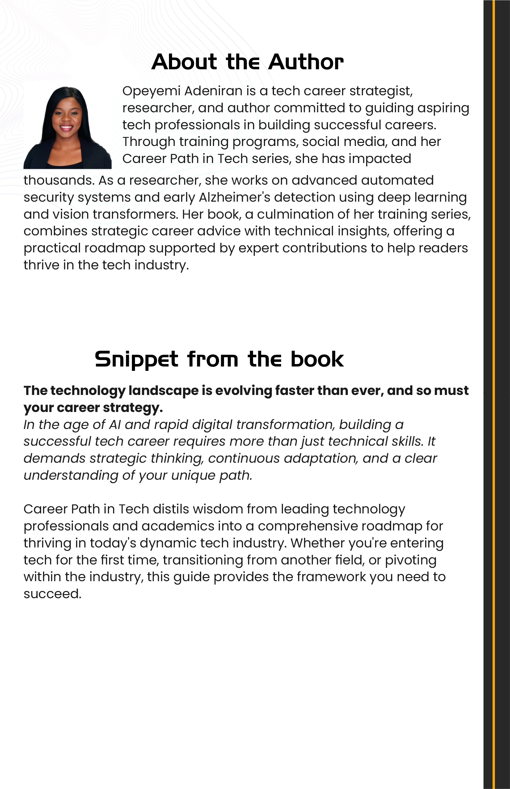 Career Path in Tech - Back Cover